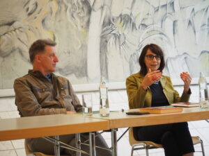 Albert Lichtblau und Historikerin Margit Reiter beim Diskussionsabend.